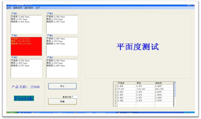 激光平面度測(cè)量?jī)x實(shí)時(shí)畫面